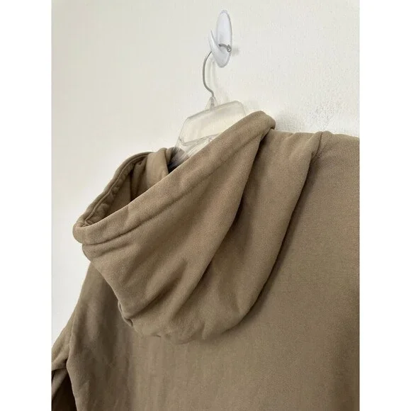 Celine Women's Cropped Hoodie Logo Spellout Autumn/Winter Collection Green Small - Picture 11 of 11